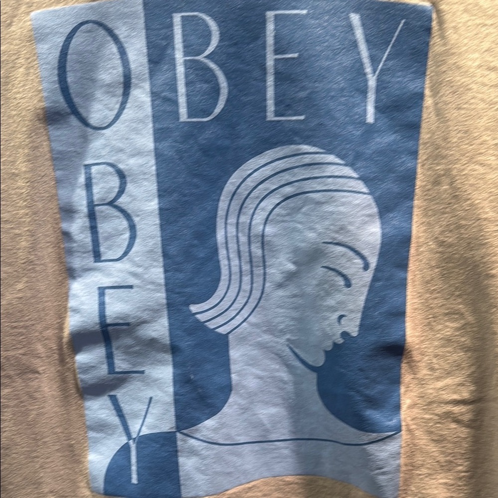 Obey Gray and Blue Short Sleeve Tee - Picture 3 of 4